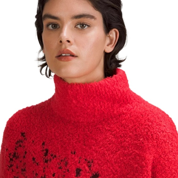 Lululemon Ombre Knit Textured Turtleneck Red Merlot/Carnation Red Size 8 - Picture 3 of 14